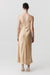THIRD FORM SATIN GATHER ONE SHOULDER DRESS | SAND