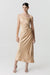 THIRD FORM SATIN GATHER ONE SHOULDER DRESS | SAND