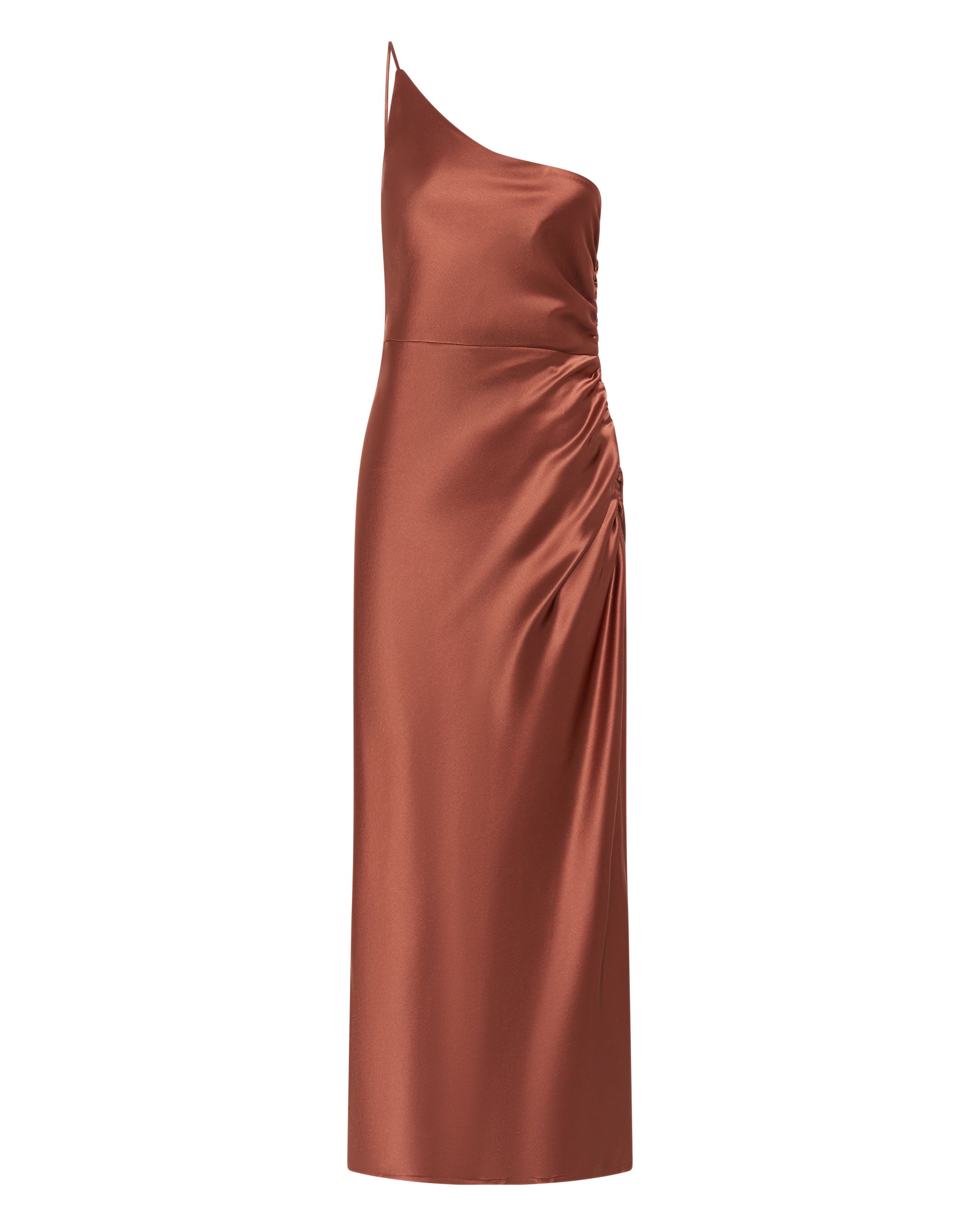 SATIN GATHER ONE SHOULDER DRESS | SPICE THIRD FORM - International SATIN GATHER ONE SHOULDER DRESS | SPICE THIRD FORM - International