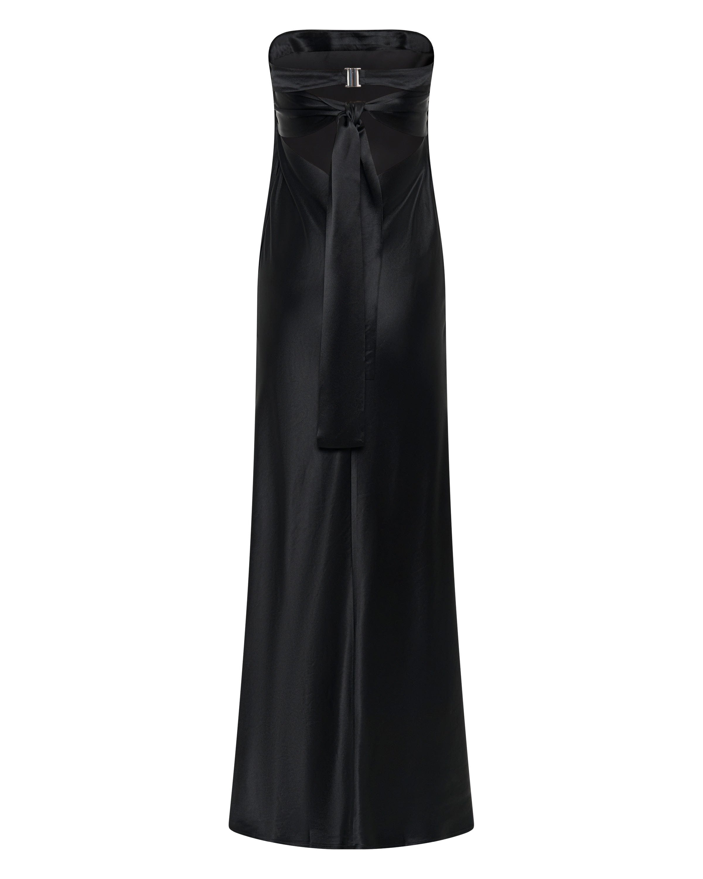 third form satin tie back dress SATIN TIE BACK STRAPLESS MAXI | OLIVE THIRD FORM