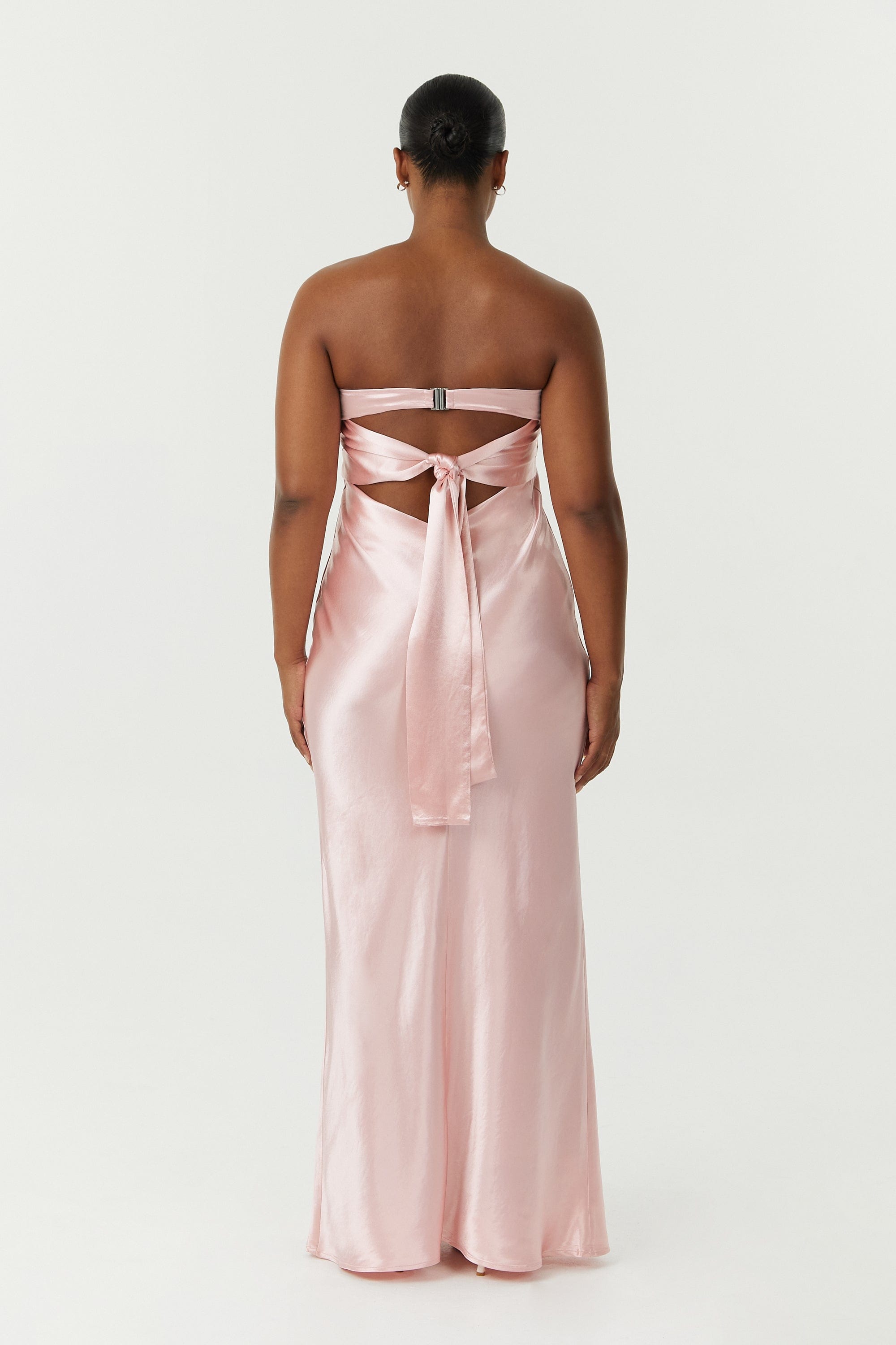 strapless draped maxi dress fairy floss Lani Strapless