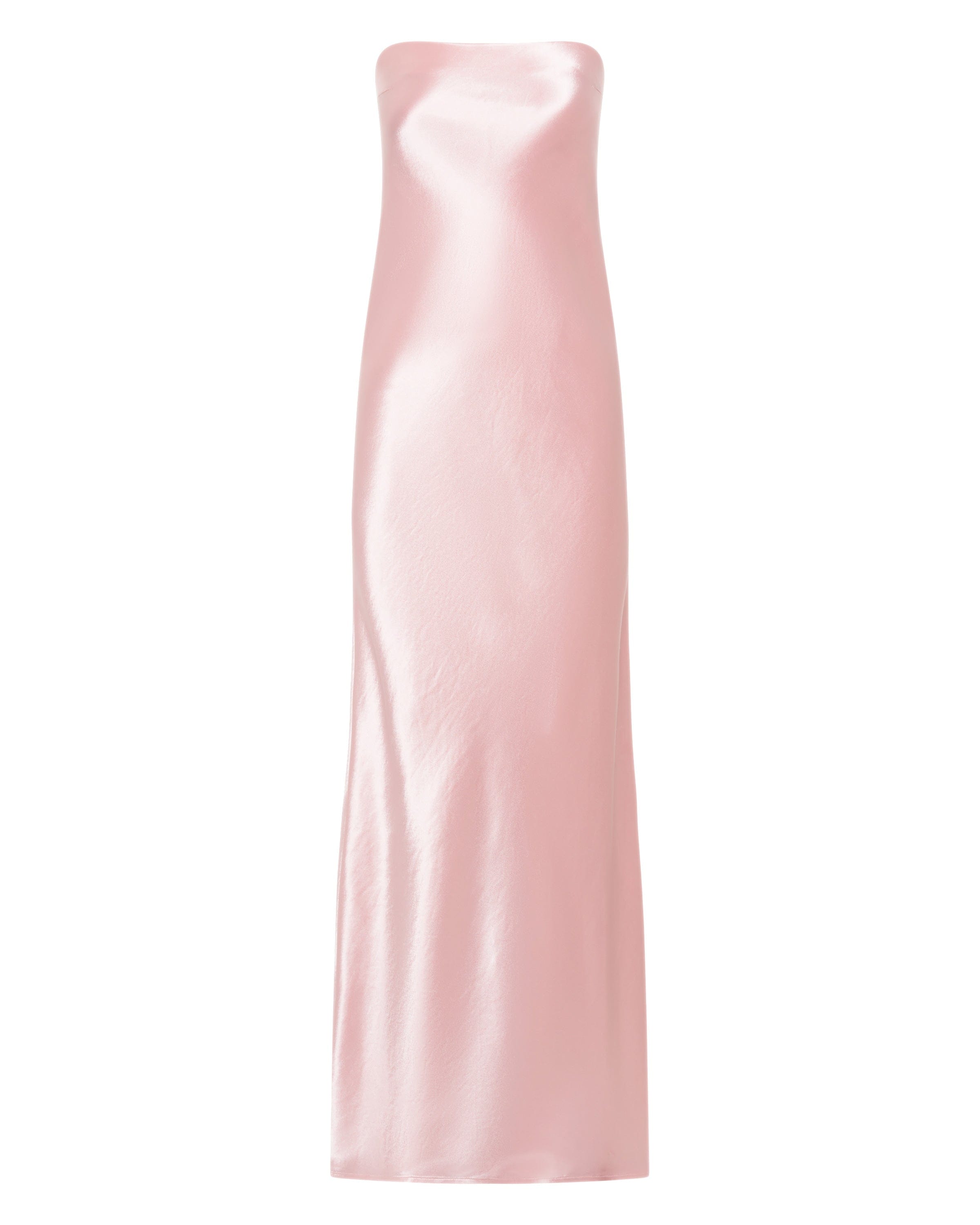 third form satin tie back dress SATIN TIE BACK STRAPLESS MAXI | POWDER WHITE THIRD FORM