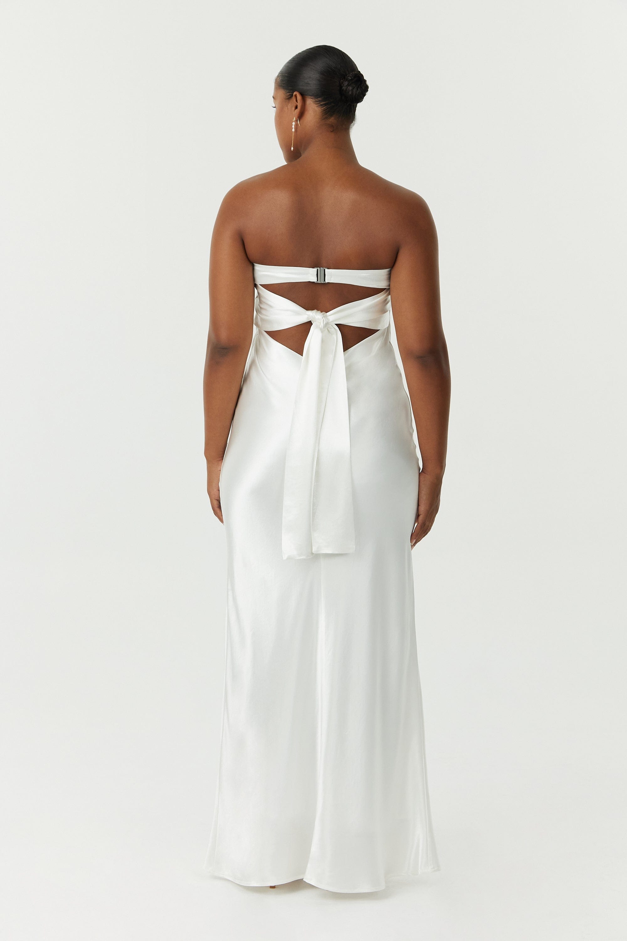 third form satin tie back dress SATIN TIE BACK STRAPLESS MAXI | FAIRY FLOSS THIRD FORM