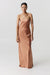 THIRD FORM SATIN TIE BACK STRAPLESS MAXI | ROSÉ