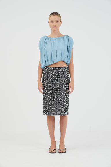 THIRD FORM SERAPHIC DRAPE TOP | AQUATIC