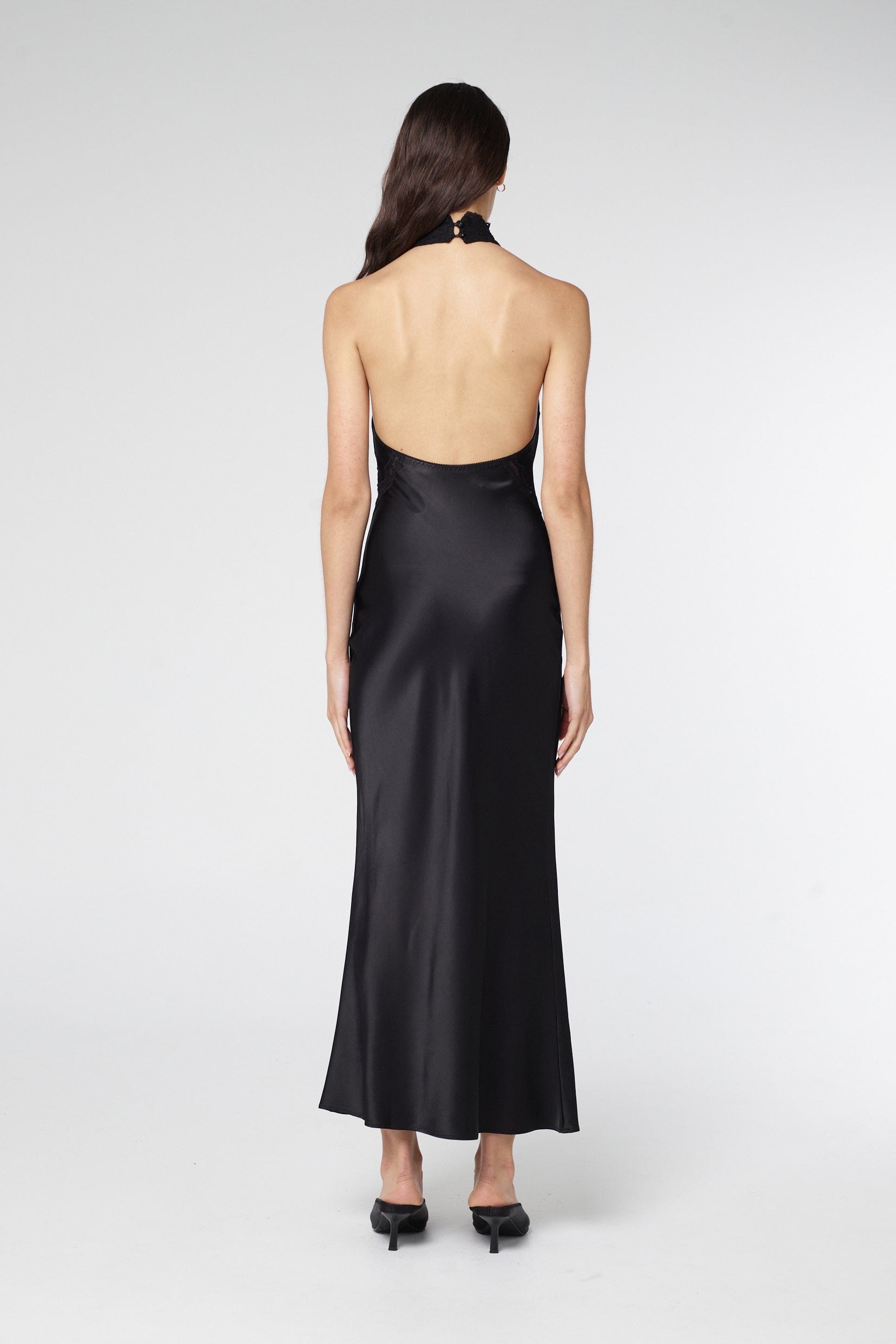 SERENADE LACE HALTER MAXI | BLACK THIRD FORM - International SERENADE LACE HALTER MAXI | BLACK THIRD FORM - International
