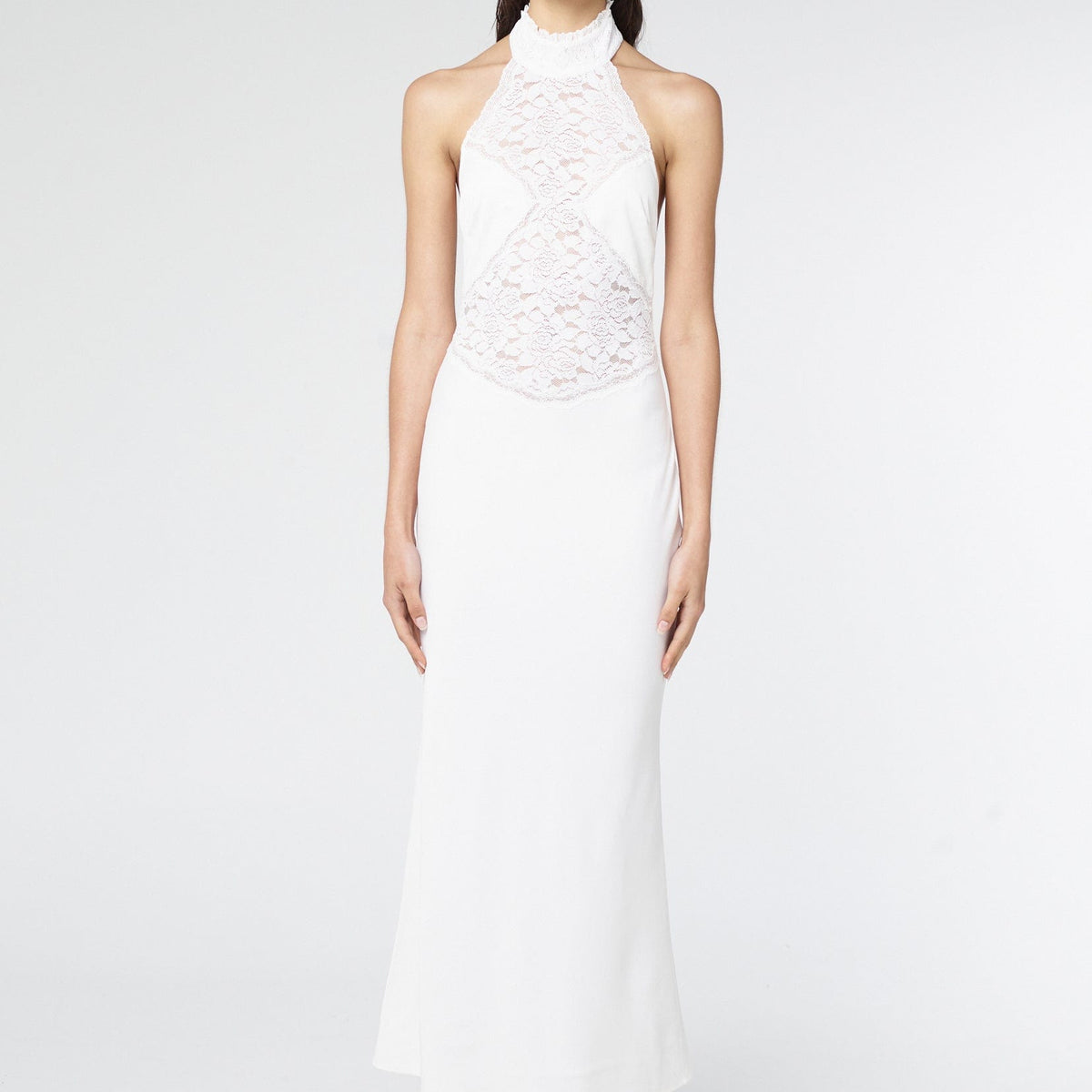 SERENADE LACE HALTER MAXI | GARDENIA  THIRD FORM - International