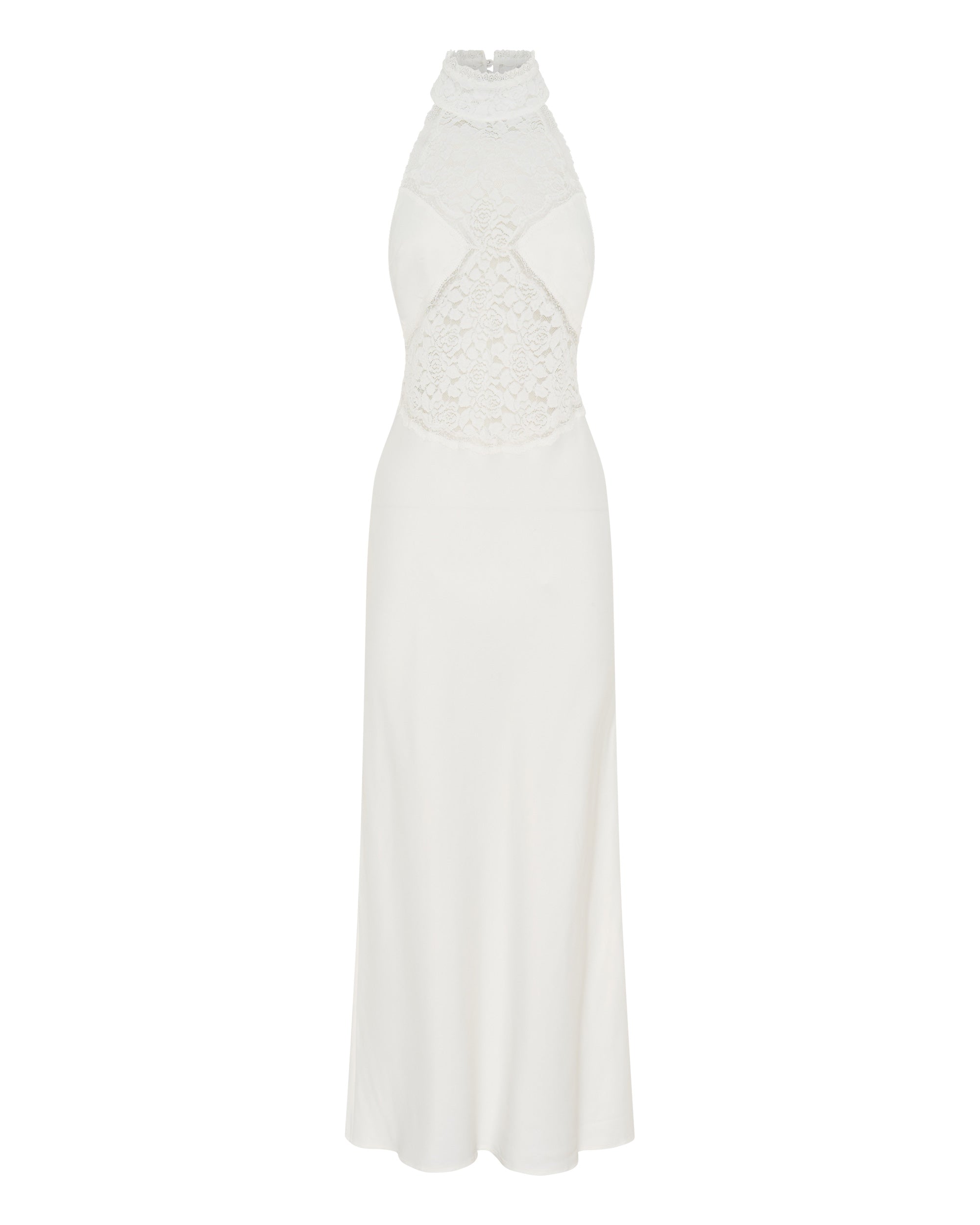 SERENADE LACE HALTER MAXI | GARDENIA THIRD FORM - International SERENADE LACE HALTER MAXI | GARDENIA THIRD FORM - International