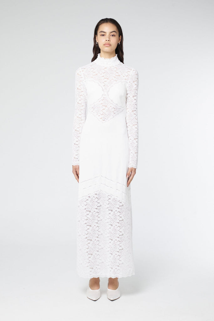 chinese dress ladies White Lace Maxi Dress