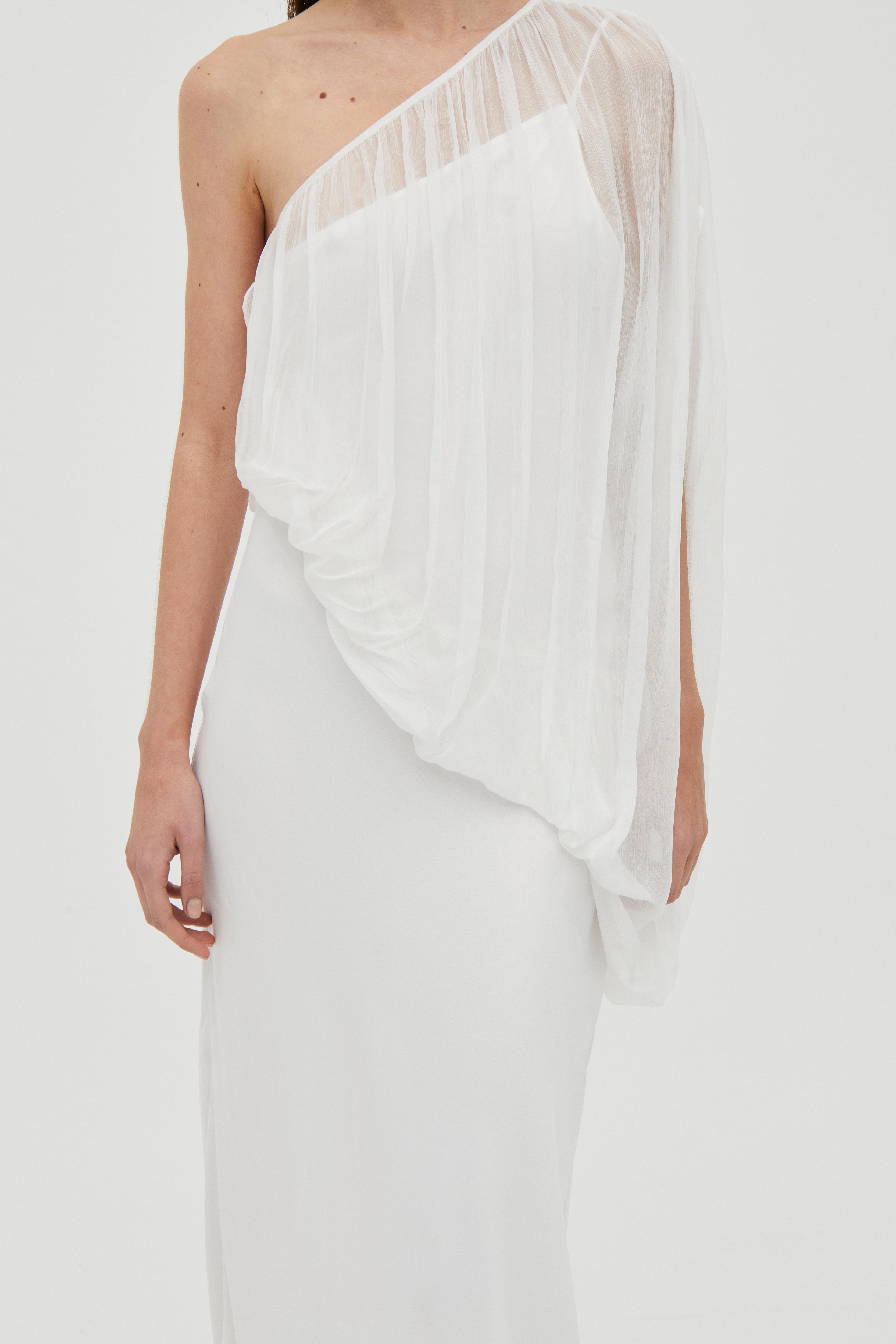 third form one shoulder dress SATIN GATHER ONE SHOULDER DRESS | OLIVE THIRD FORM