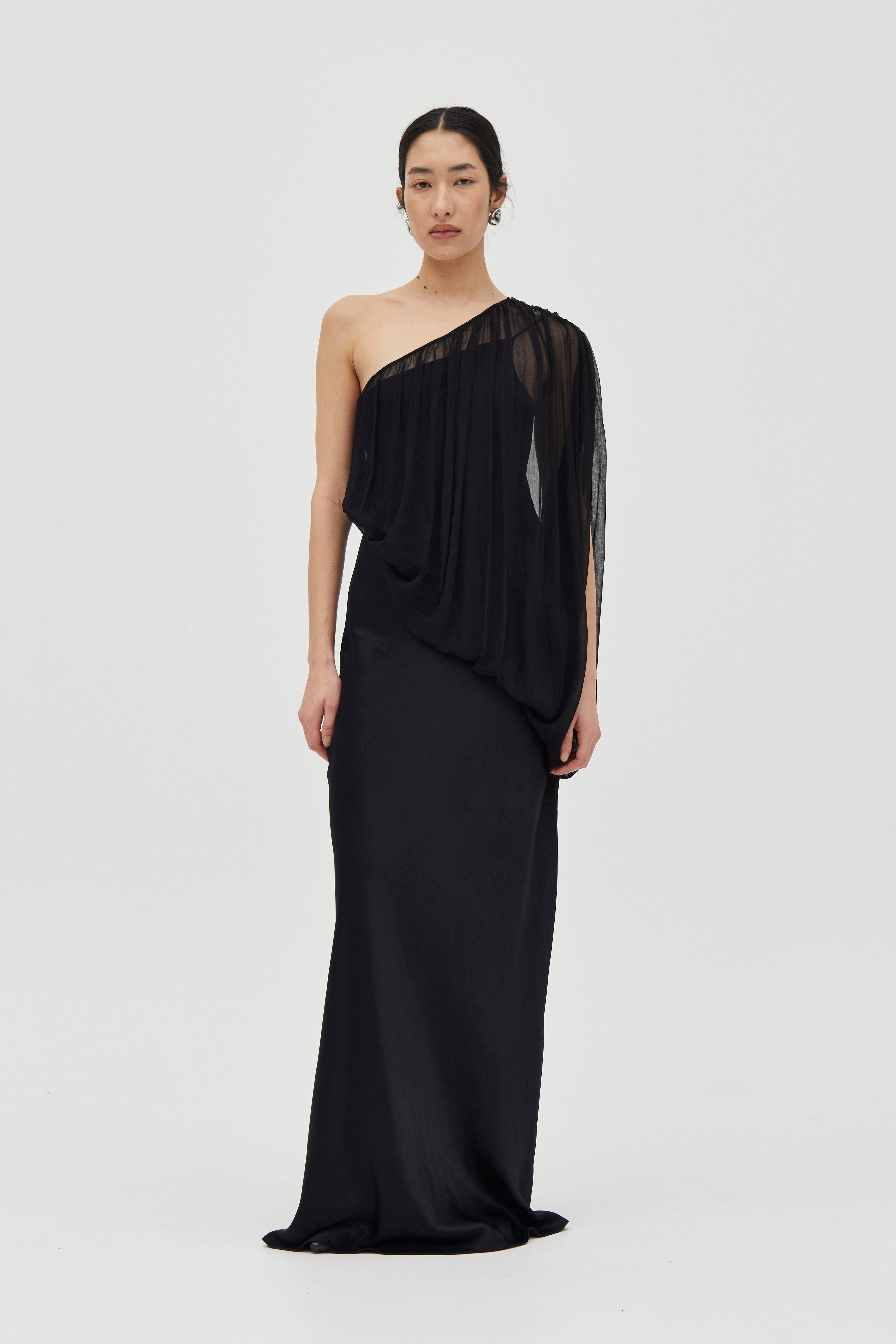 SOLSTICE ONE SHOULDER FLOOR LENGTH | INKWELL | THIRD FORM | Women's Australian Fashion — THIRD FORM