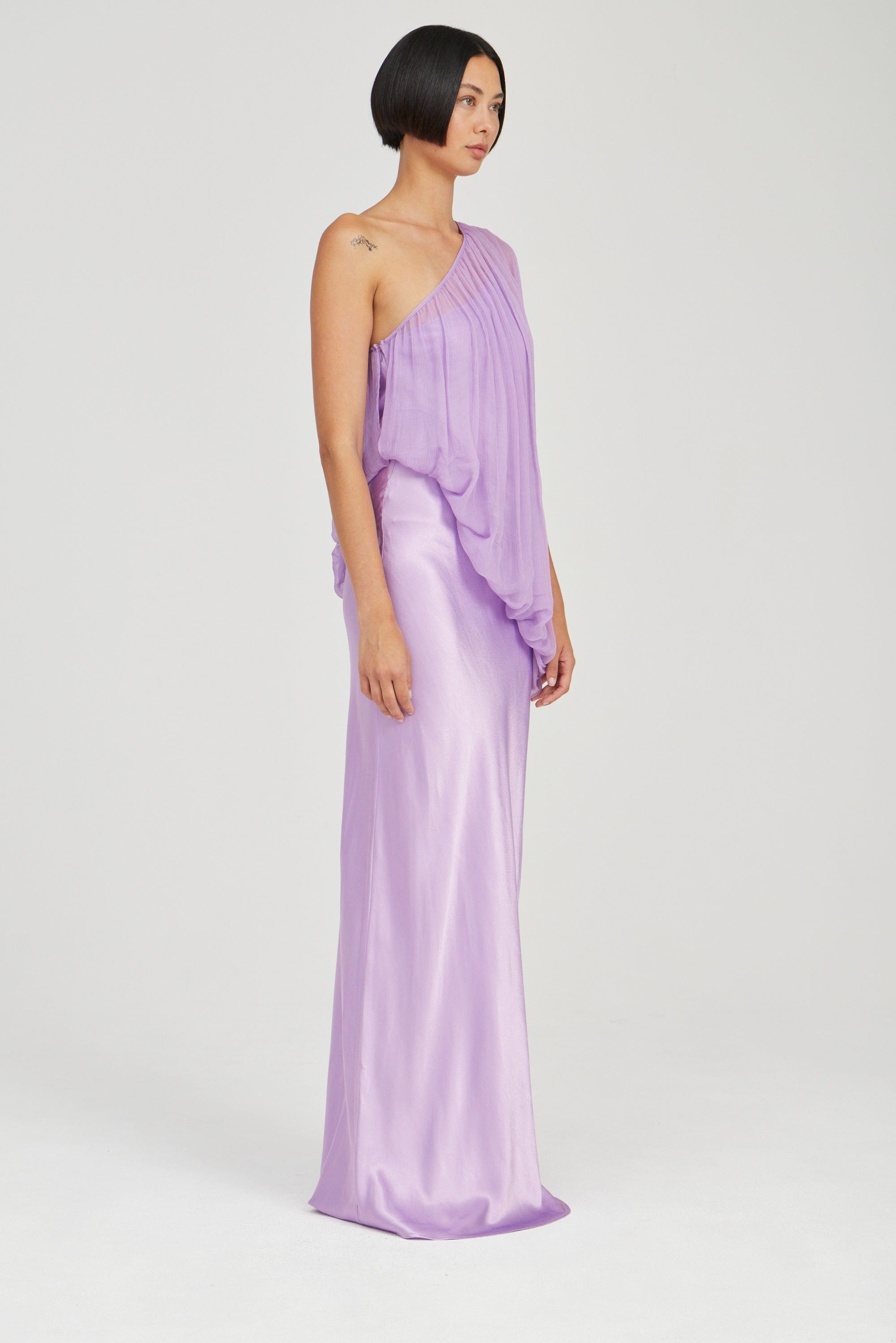 SOLSTICE ONE SHOULDER FLOOR LENGTH | LAVENDER | THIRD FORM | Women's Australian Fashion THIRD FORM - International SOLSTICE ONE SHOULDER FLOOR LENGTH | LAVENDER | THIRD FORM | Women's Australian Fashion THIRD FORM - International