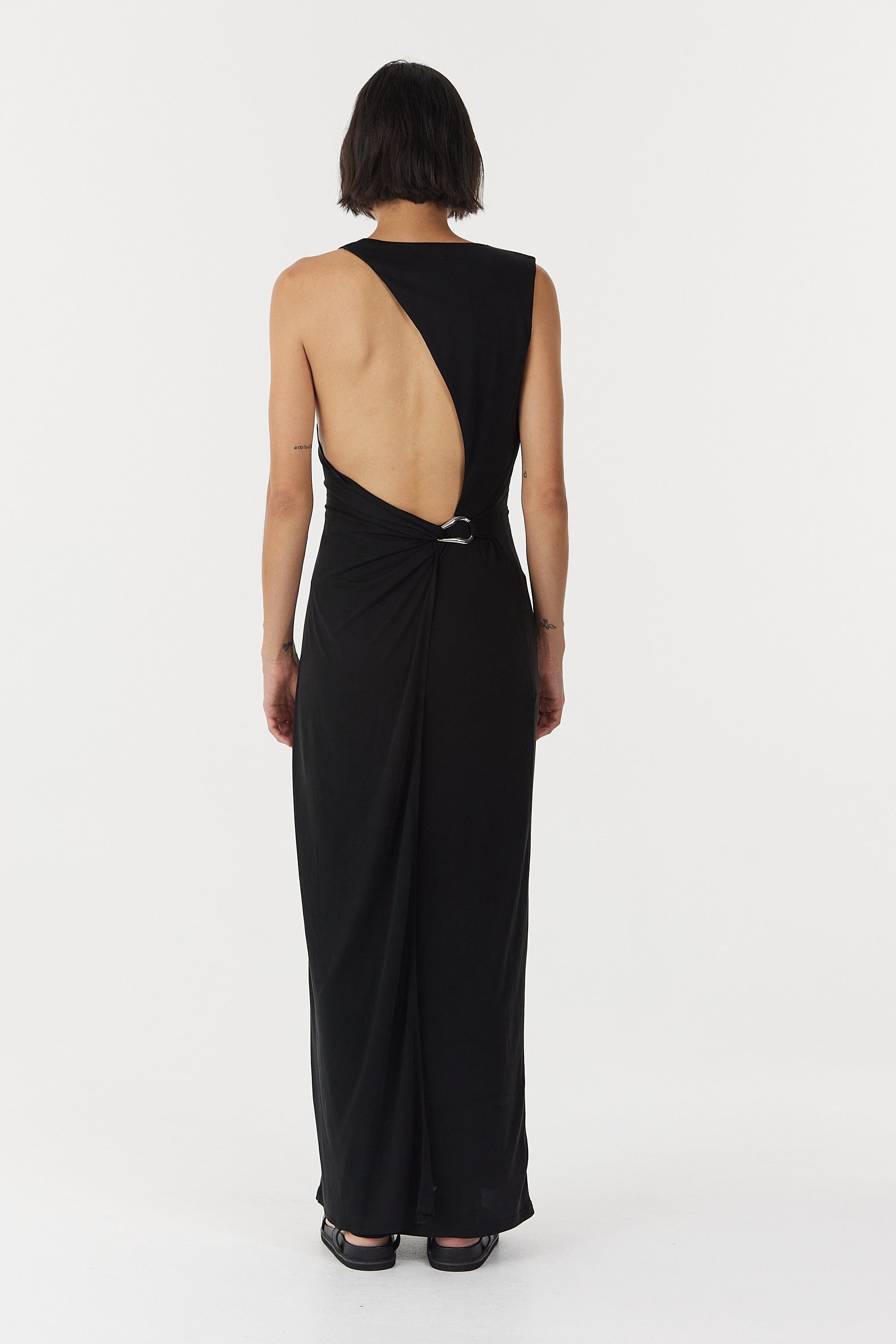 STIRLING TWIST ASYMMETRIC MAXI DRESS | BLACK THIRD FORM - International STIRLING TWIST ASYMMETRIC MAXI DRESS | BLACK THIRD FORM - International