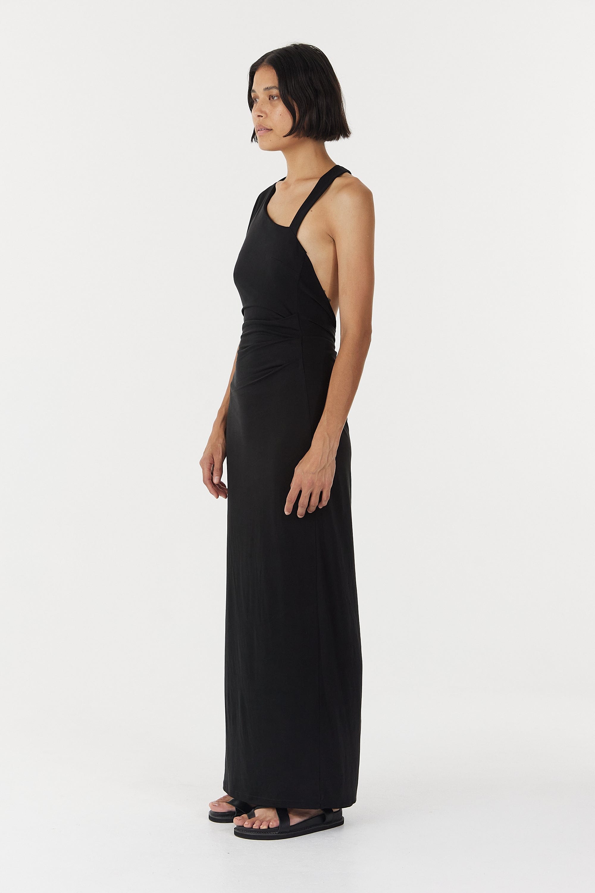 STIRLING TWIST ASYMMETRIC MAXI DRESS | BLACK THIRD FORM - International STIRLING TWIST ASYMMETRIC MAXI DRESS | BLACK THIRD FORM - International