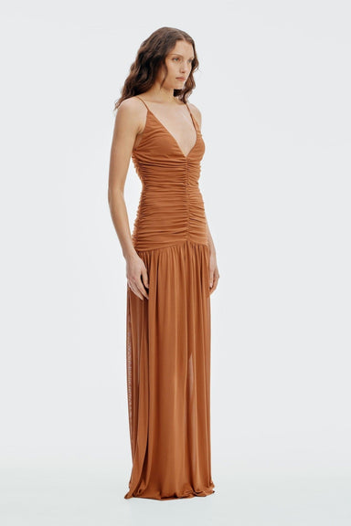 THIRD FORM Unspoken V Neck Maxi | Umber