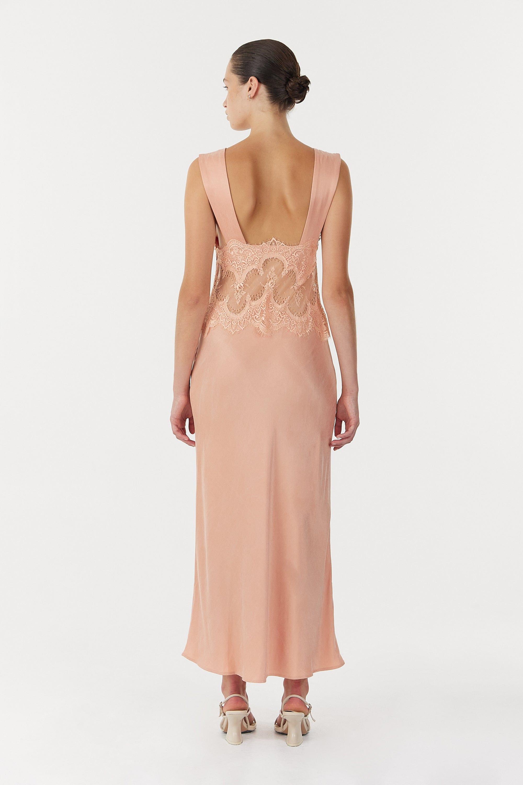 coral lace long dress Sparkly Coral Sequin Lace Mermaid Deep V Neck Prom Dresses, Party Dress, MP1105