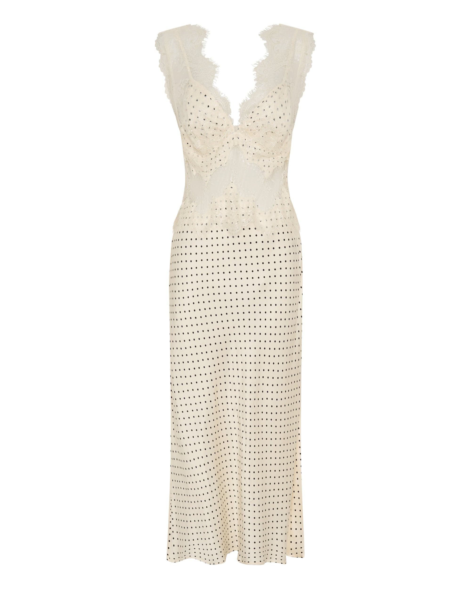 VISIONS LACE DEEP V MAXI DRESS | CREAM POLKA DOT | THIRD FORM | Women's Australian Fashion THIRD FORM - International VISIONS LACE DEEP V MAXI DRESS | CREAM POLKA DOT | THIRD FORM | Women's Australian Fashion THIRD FORM - International