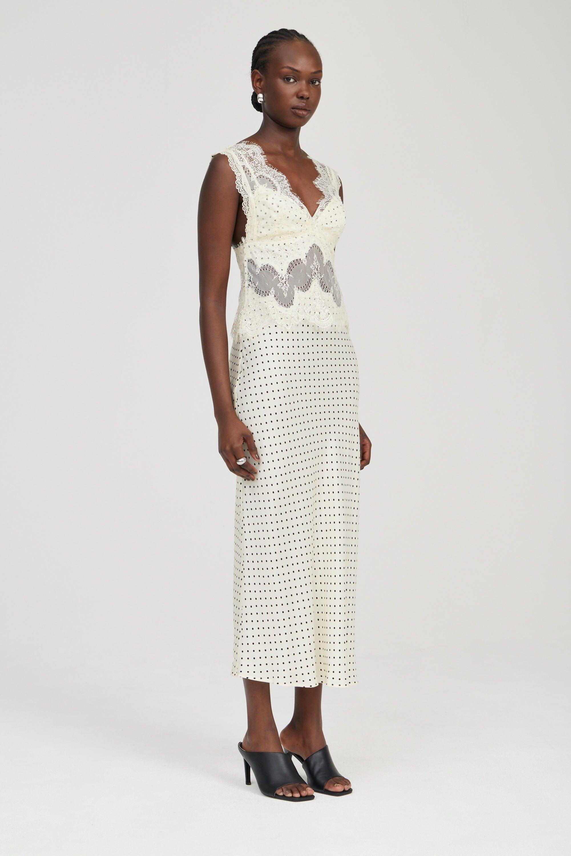 VISIONS LACE DEEP V MAXI DRESS | CREAM POLKA DOT | THIRD FORM | Women's Australian Fashion THIRD FORM - International VISIONS LACE DEEP V MAXI DRESS | CREAM POLKA DOT | THIRD FORM | Women's Australian Fashion THIRD FORM - International