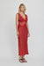 THIRD FORM VISIONS LACE DEEP V MAXI DRESS | CRIMSON