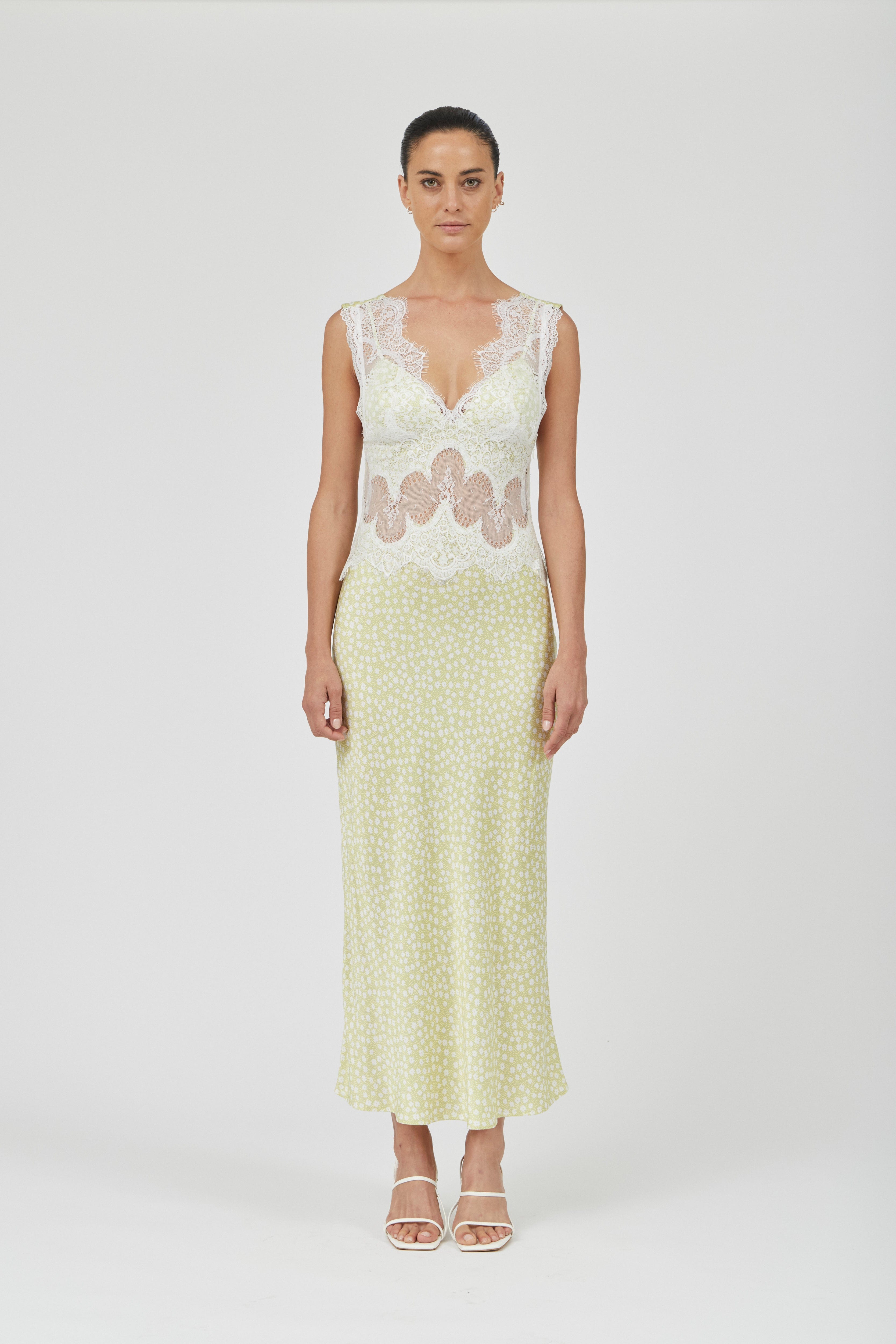 VISIONS LACE FRILL DRESS | SAGE | THIRD FORM | Women's Australian Fashion THIRD FORM - International VISIONS LACE FRILL DRESS | SAGE | THIRD FORM | Women's Australian Fashion THIRD FORM - International
