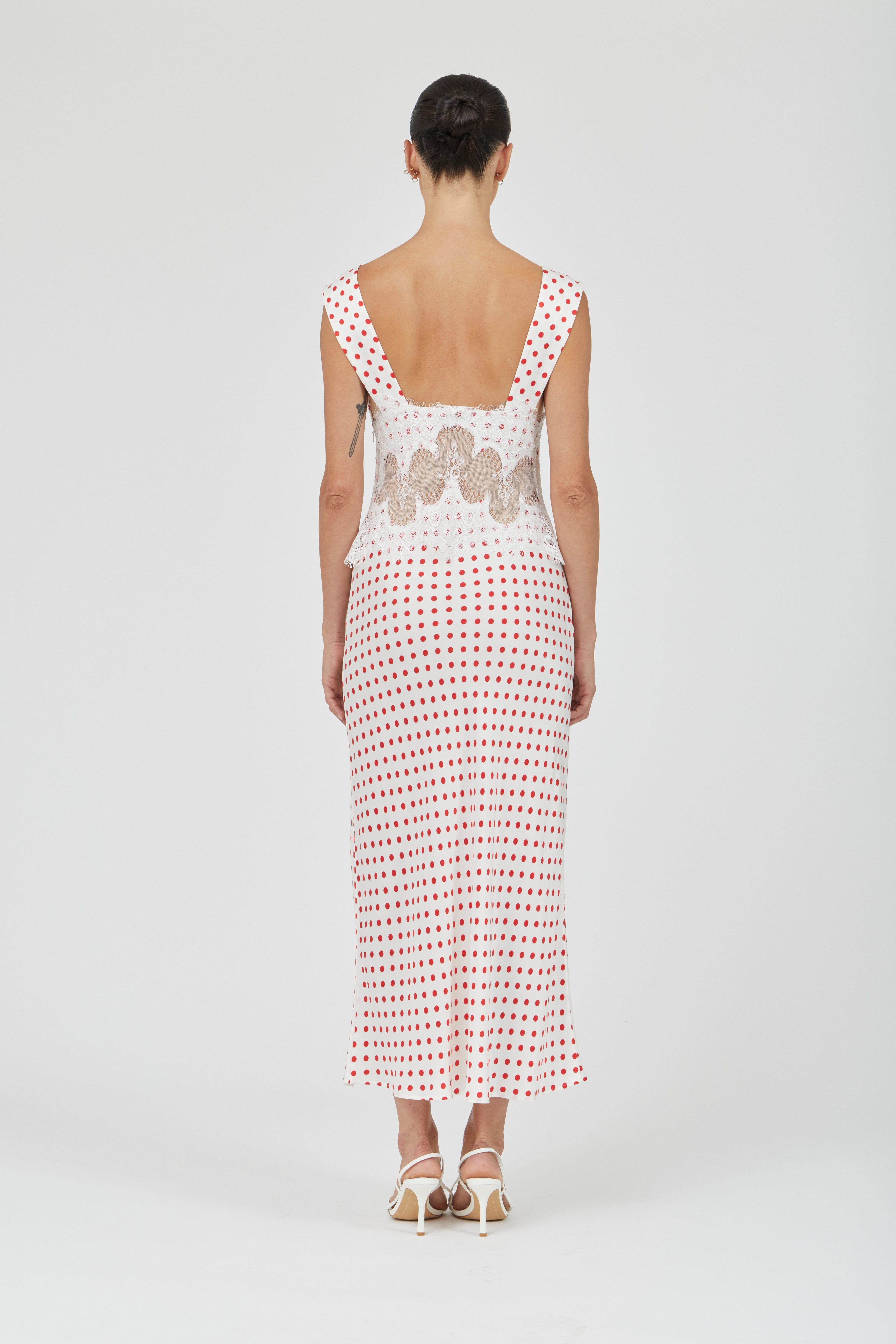 polka dot maxi dress red Clara Red Polka Dot Maxi Dress