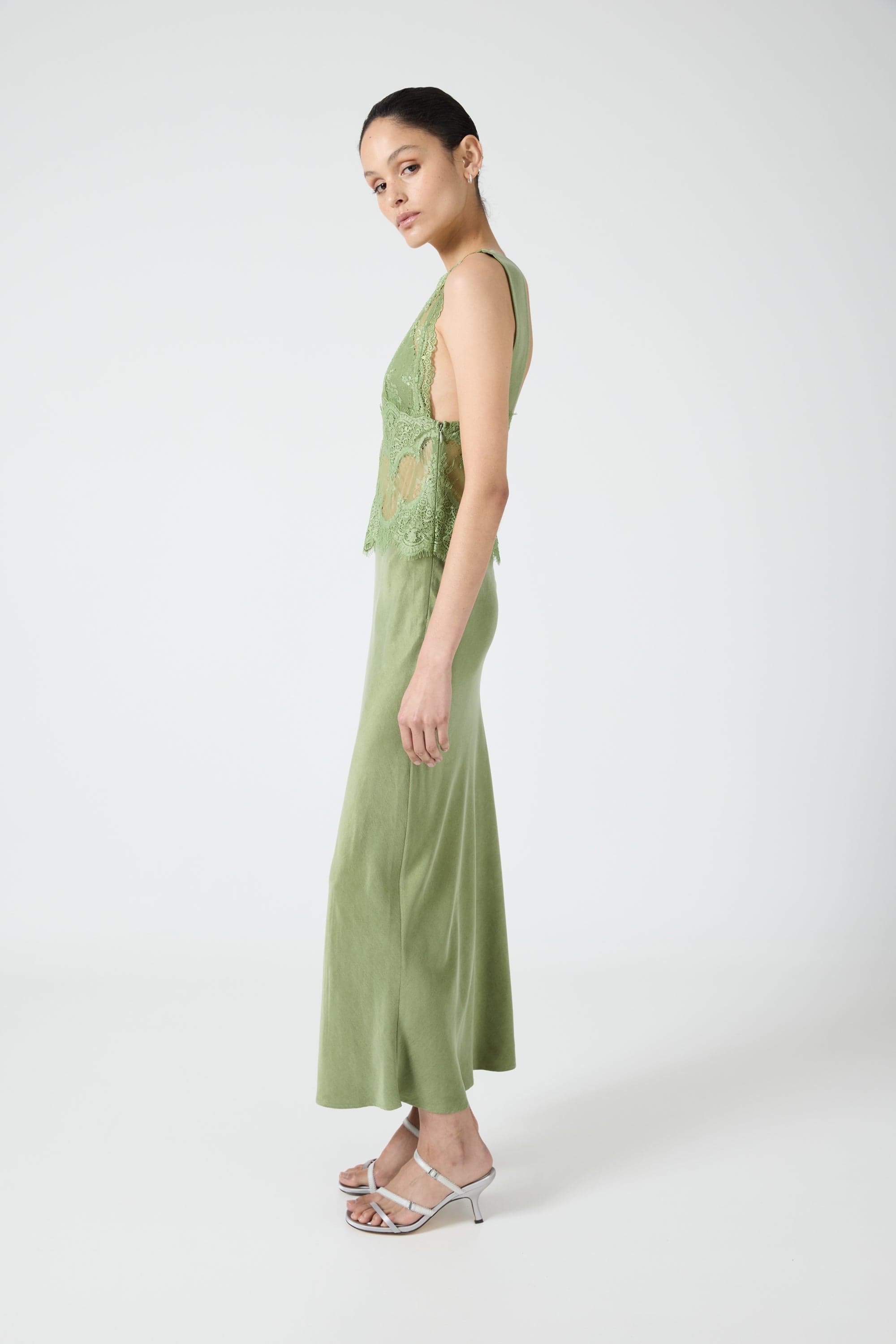 VISIONS LACE DEEP V MAXI DRESS | SAGE | THIRD FORM | Women's Australian Fashion THIRD FORM - International VISIONS LACE DEEP V MAXI DRESS | SAGE | THIRD FORM | Women's Australian Fashion THIRD FORM - International