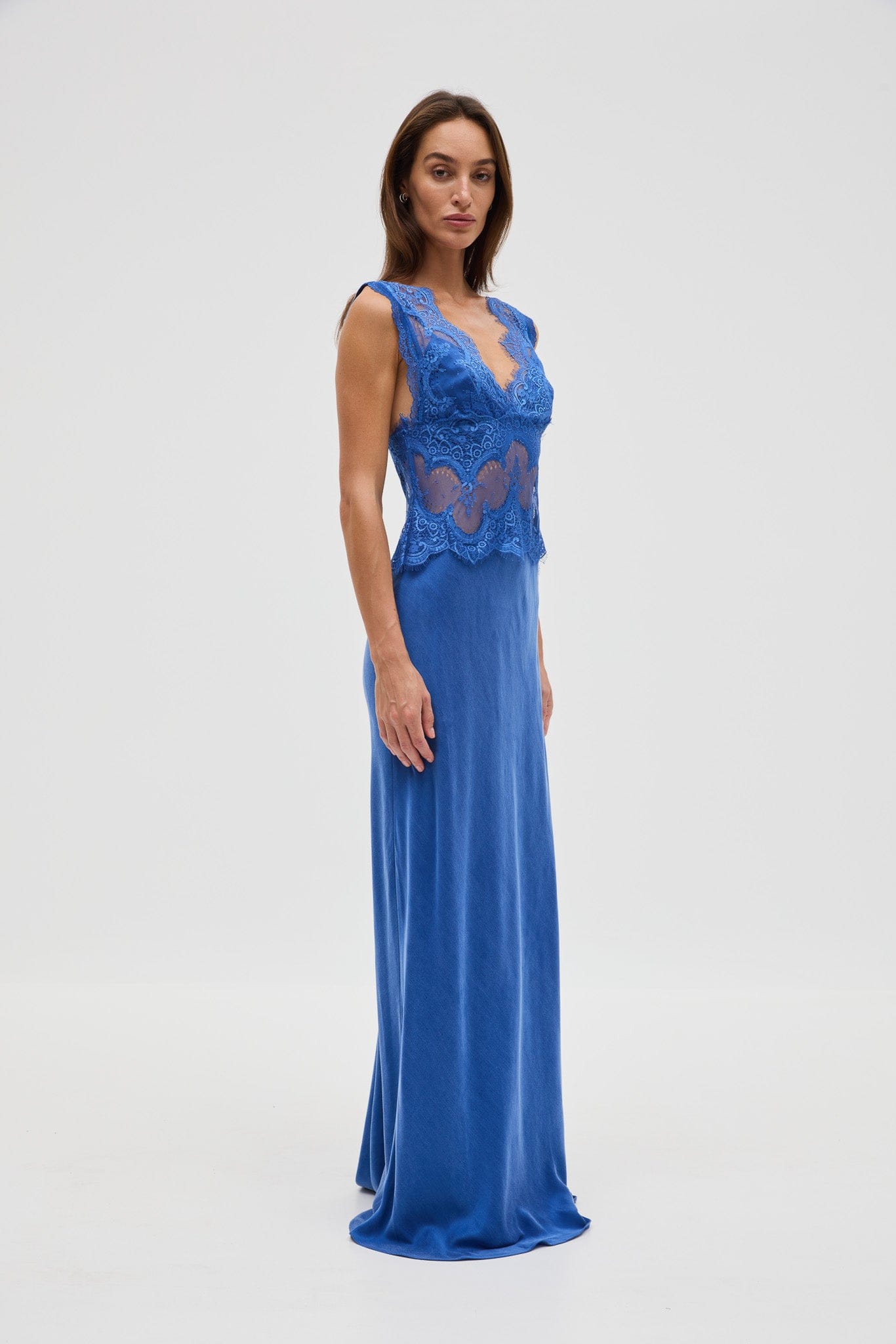 lace maxi dress australia Zoya Tie-Up Back Lace Maxi Dress White
