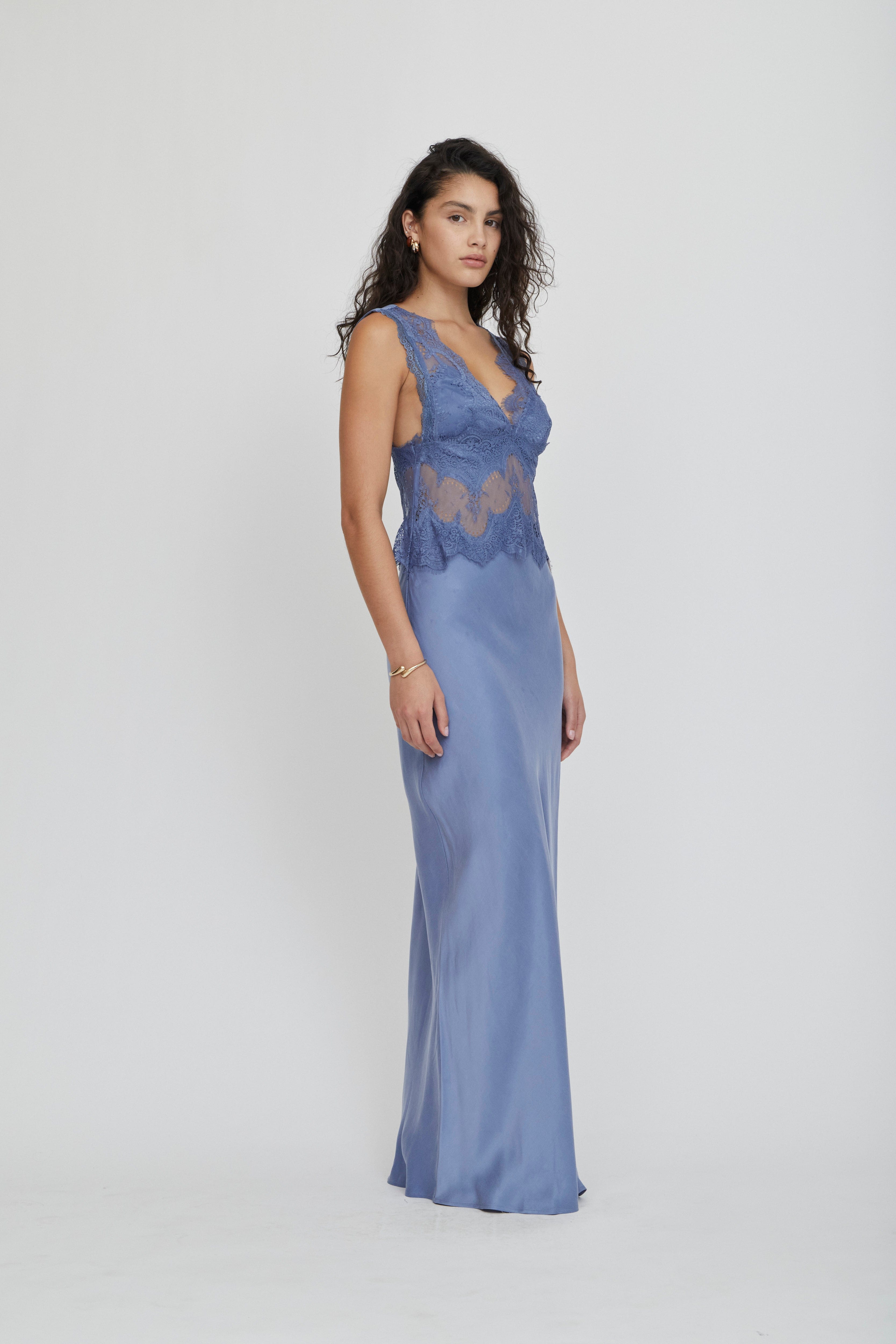 VISIONS LACE FLOOR LENGTH DRESS | SLATE | THIRD FORM | Women's Australian Fashion THIRD FORM - International VISIONS LACE FLOOR LENGTH DRESS | SLATE | THIRD FORM | Women's Australian Fashion THIRD FORM - International
