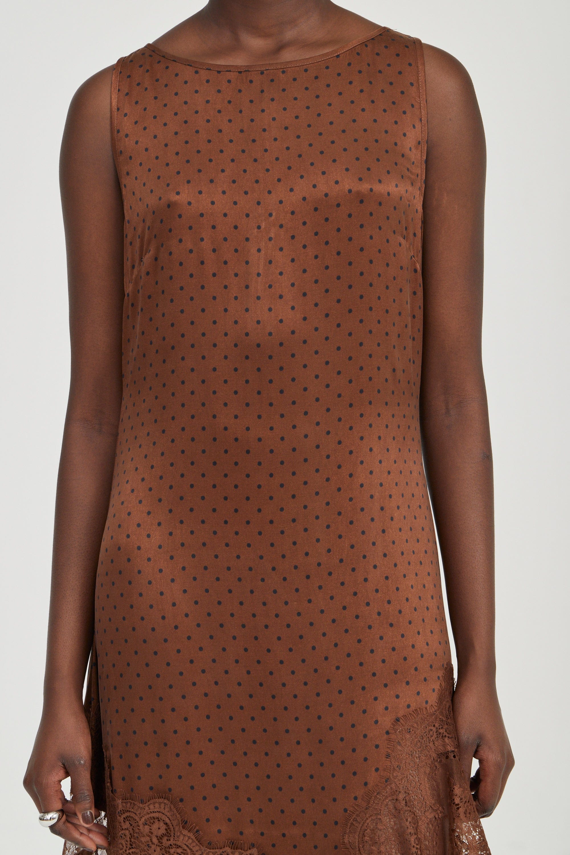 VISIONS LACE FRILL DRESS | CHOCOLATE POLKA DOT | THIRD FORM | Women's Australian Fashion THIRD FORM - International VISIONS LACE FRILL DRESS | CHOCOLATE POLKA DOT | THIRD FORM | Women's Australian Fashion THIRD FORM - International