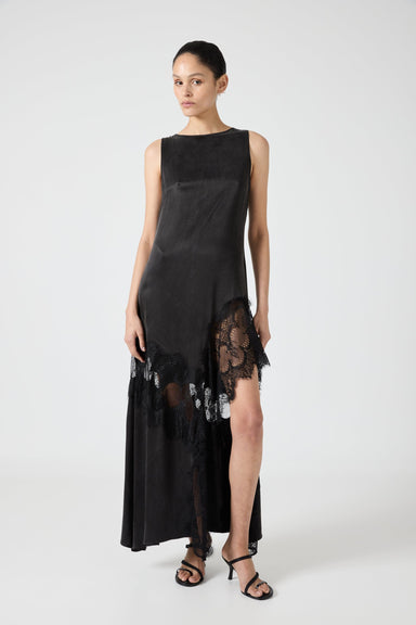 THIRD FORM VISIONS LACE FRILL DRESS | EBONY