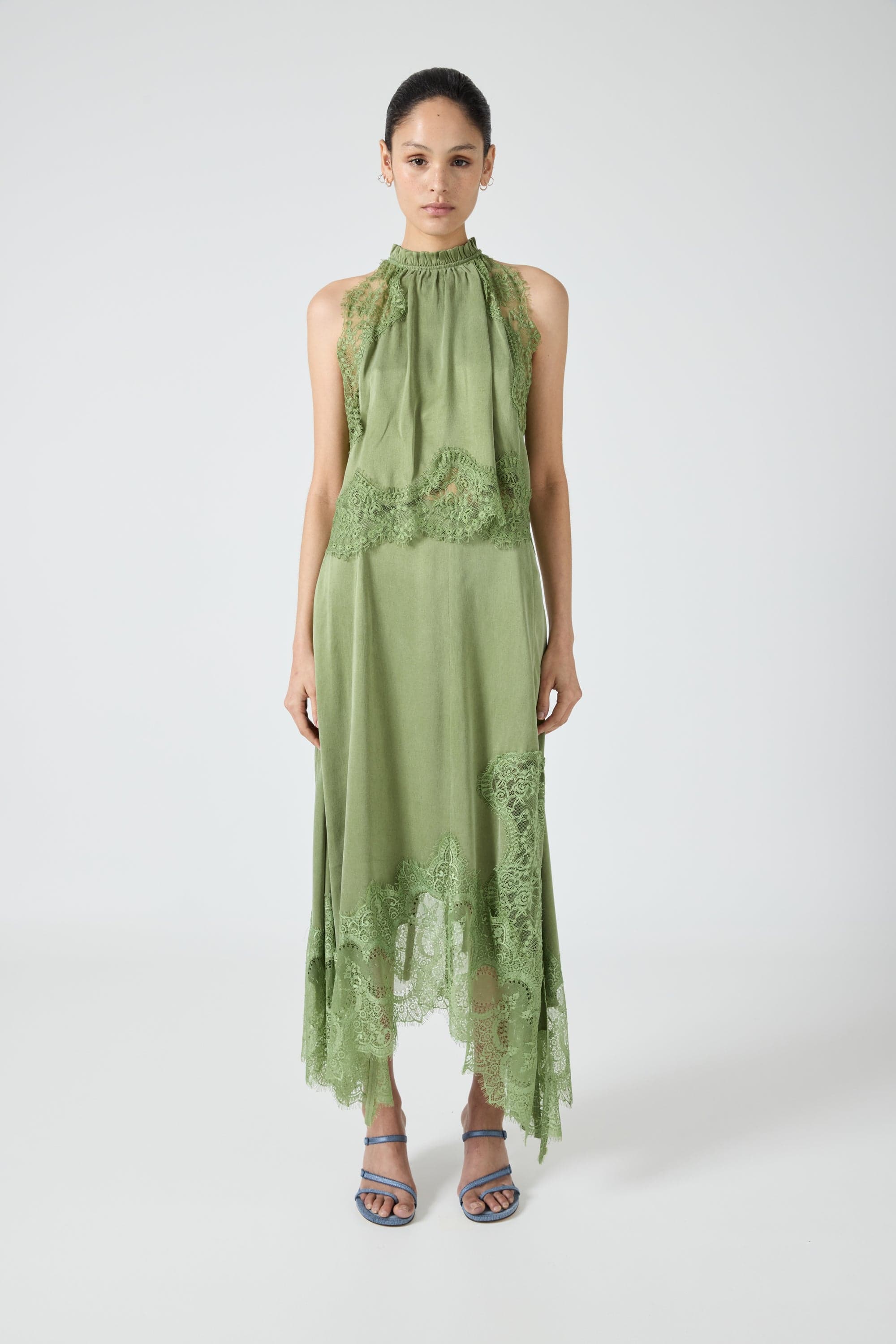 VISIONS LACE FRILL DRESS | SAGE | THIRD FORM | Women's Australian Fashion THIRD FORM - International VISIONS LACE FRILL DRESS | SAGE | THIRD FORM | Women's Australian Fashion THIRD FORM - International