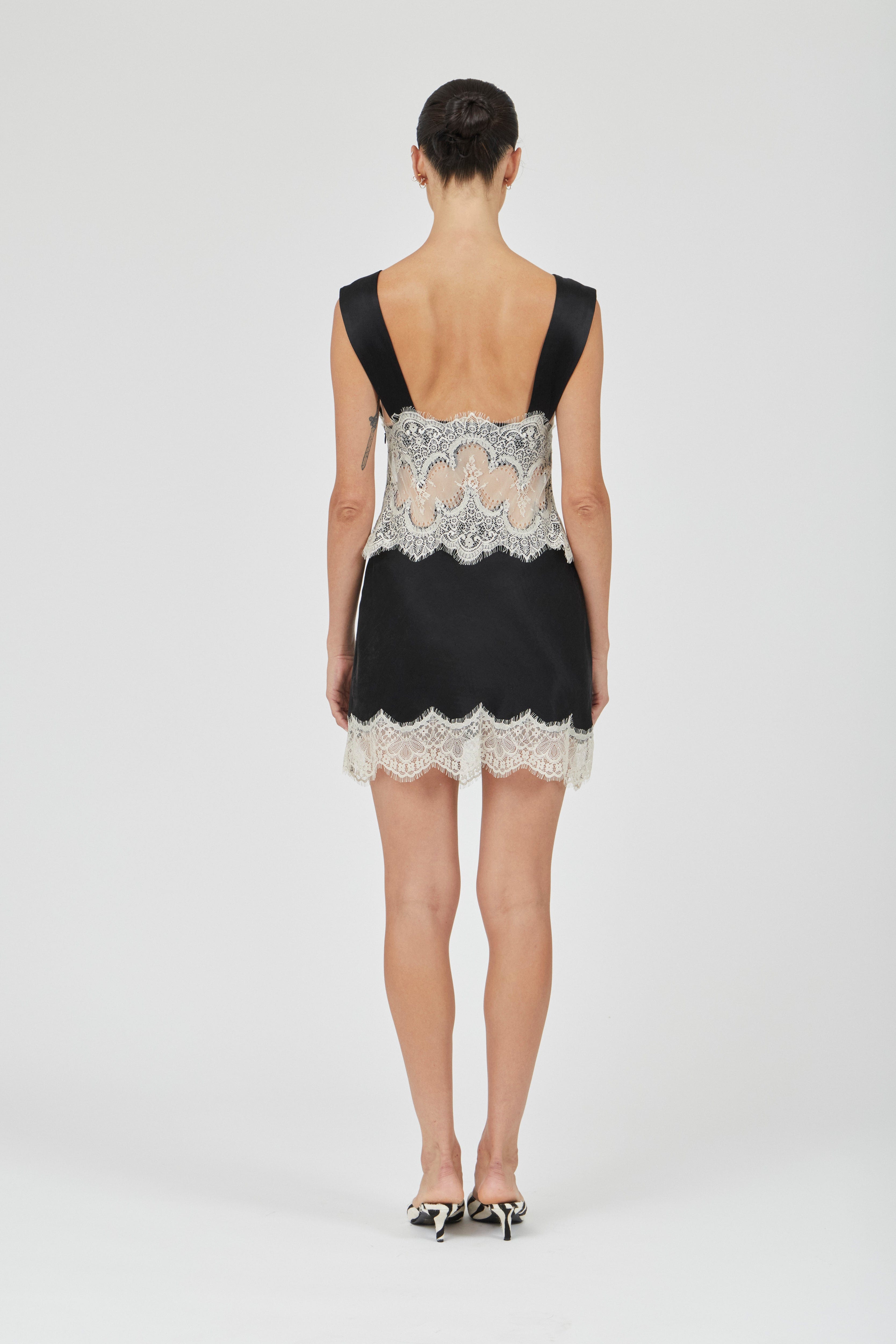 VISIONS LACE MINI DRESS | BUTTERCREAM & BLACK | THIRD FORM | Women's Australian Fashion THIRD FORM - International VISIONS LACE MINI DRESS | BUTTERCREAM & BLACK | THIRD FORM | Women's Australian Fashion THIRD FORM - International