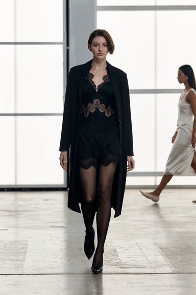 THIRD FORM VISIONS LACE MINI DRESS | EBONY