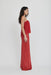 THIRD FORM ILLUSION PETITE LACE STRAPLESS MAXI DRESS | CRIMSON