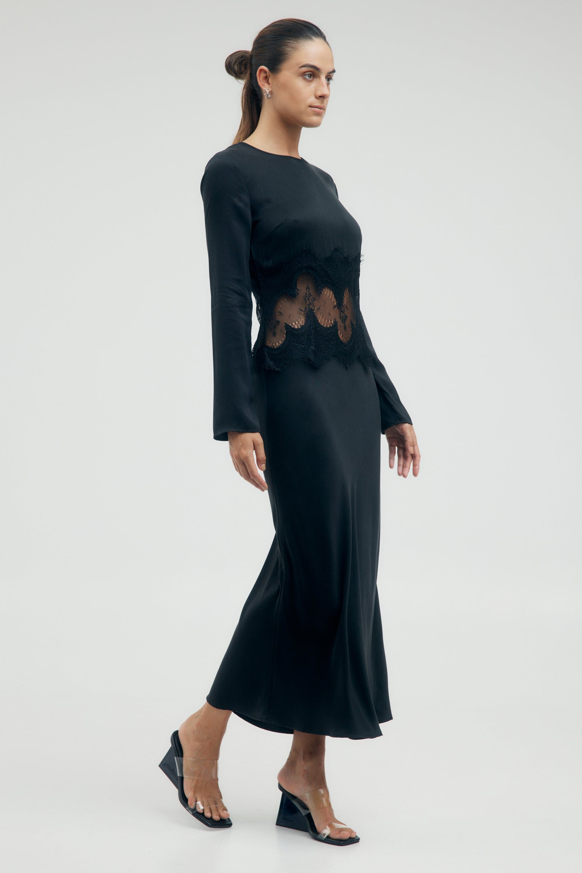 armas lace trim maxi dress Ana De Armas wears MONSE SS25 Lace Trim Dress, styled by @samanthamcmillen_stylist