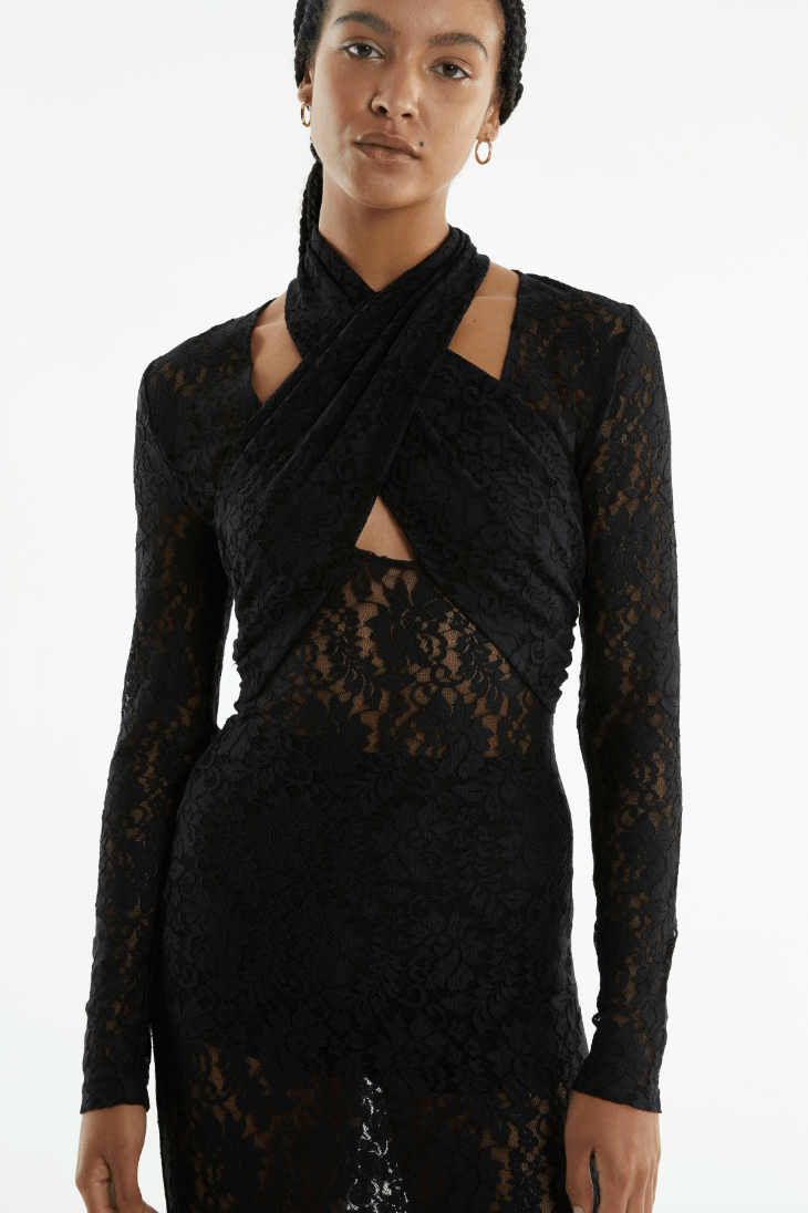 WAYWARD WRAP NECK MAXI DRESS | BLACK | Third Form | Night Out & Formal Dresses THIRD FORM - International WAYWARD WRAP NECK MAXI DRESS | BLACK | Third Form | Night Out & Formal Dresses THIRD FORM - International