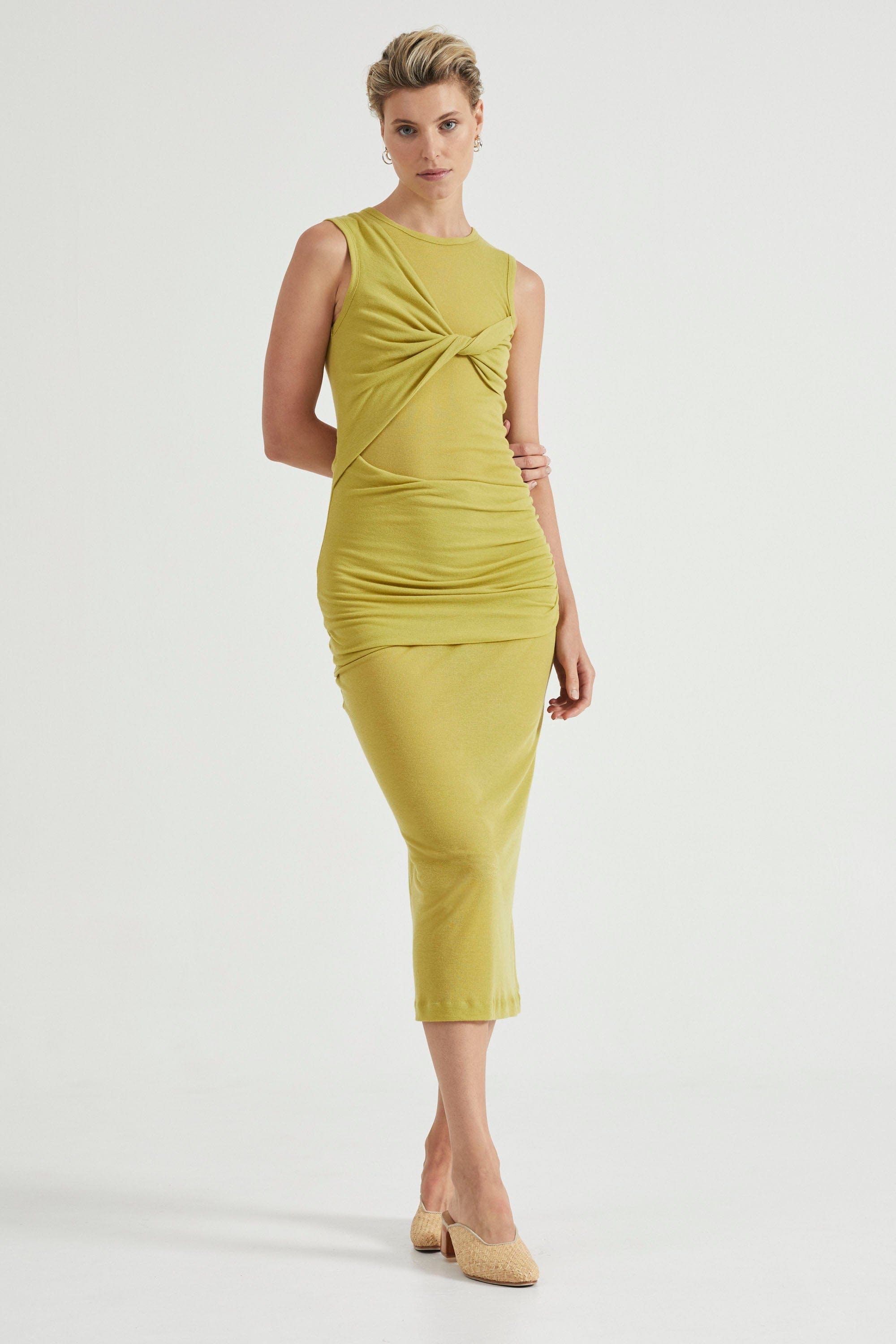WIND THROUGH TANK DRESS | LIME THIRD FORM - International WIND THROUGH TANK DRESS | LIME THIRD FORM - International
