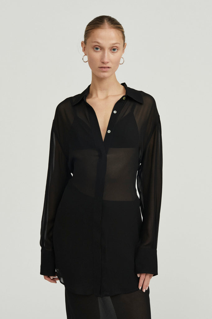 WISTERIA SHEER SHIRT DRESS | BLACK | THIRD FORM | New Women's Fashion | Women's Clothing Online THIRD FORM - International WISTERIA SHEER SHIRT DRESS | BLACK | THIRD FORM | New Women's Fashion | Women's Clothing Online THIRD FORM - International