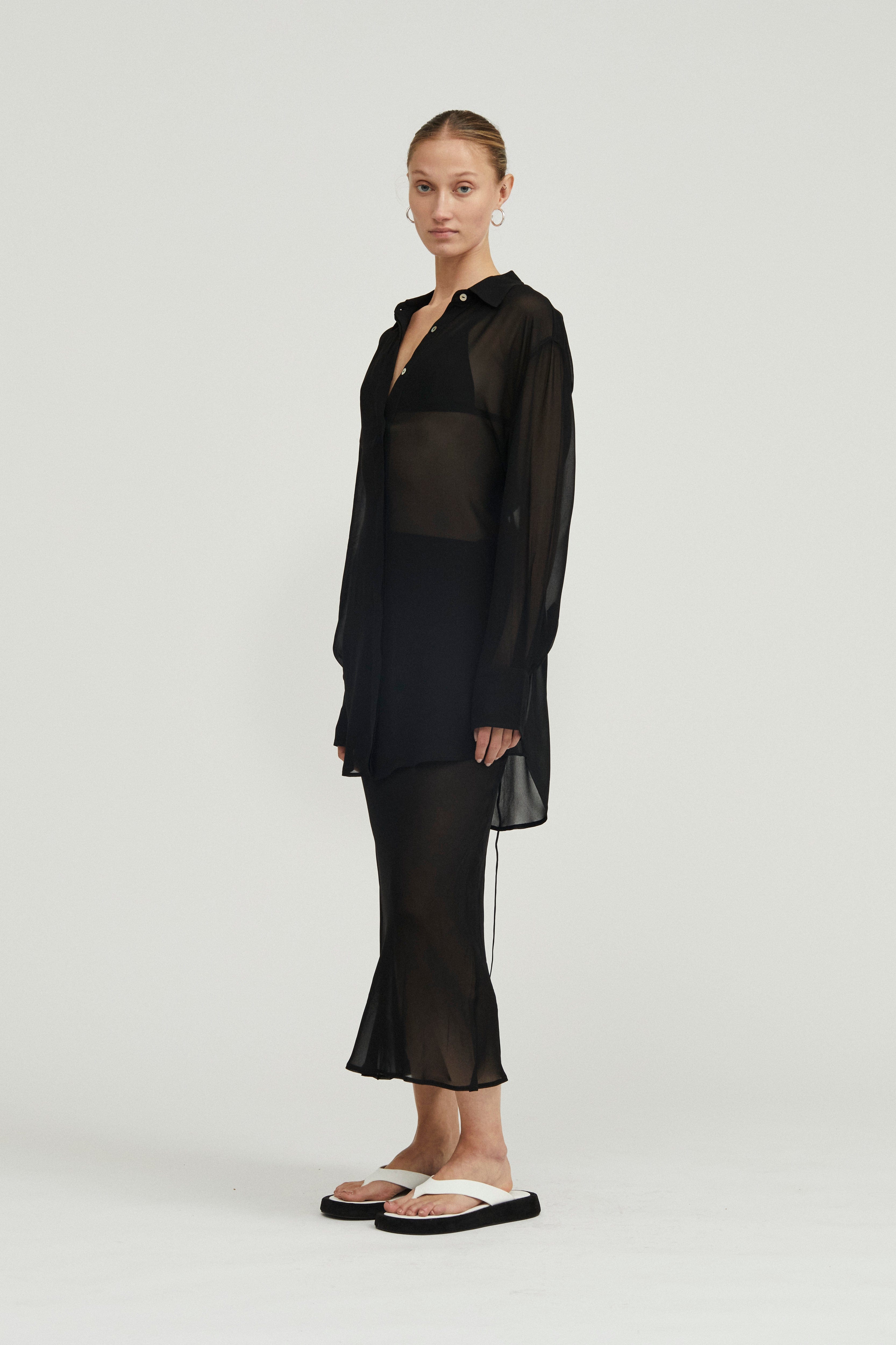 WISTERIA SHEER SHIRT DRESS | BLACK | THIRD FORM | New Women's Fashion | Women's Clothing Online THIRD FORM - International WISTERIA SHEER SHIRT DRESS | BLACK | THIRD FORM | New Women's Fashion | Women's Clothing Online THIRD FORM - International