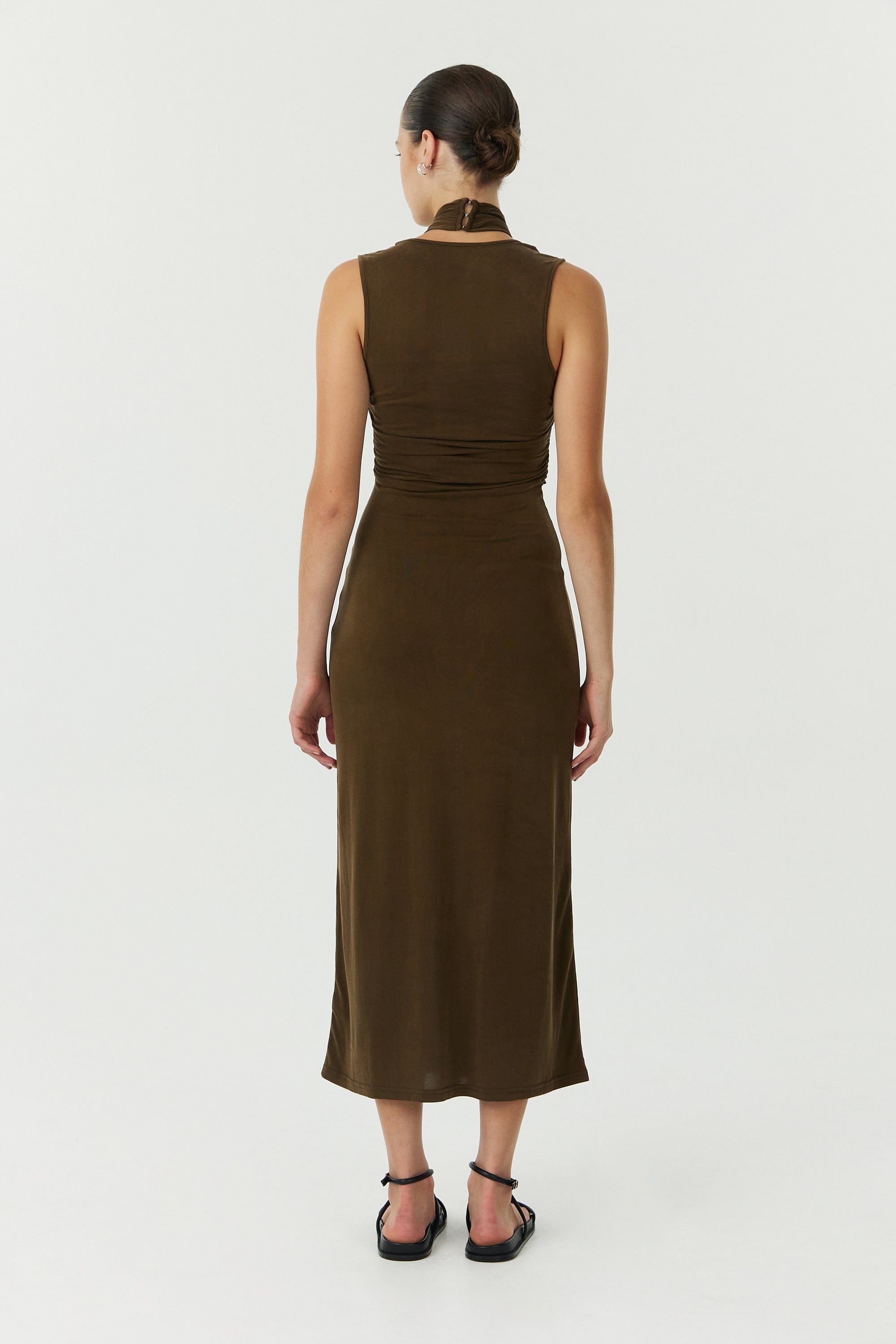 WISTERIA WRAP NECK TANK DRESS | CHOCOLATE | THIRD FORM | Latest Women's Clothing | Australian Designer THIRD FORM - International WISTERIA WRAP NECK TANK DRESS | CHOCOLATE | THIRD FORM | Latest Women's Clothing | Australian Designer THIRD FORM - International